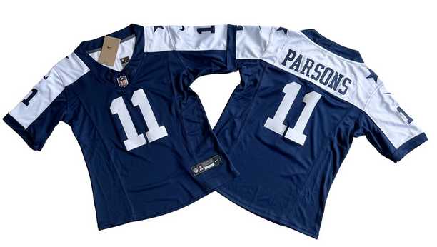 Womens Dallas Cowboys #11 Micah Parsons NavyWhite 2023 F.U.S.E. Limited Football Stitched Jersey(Run Small)->women nfl jersey->Women Jersey